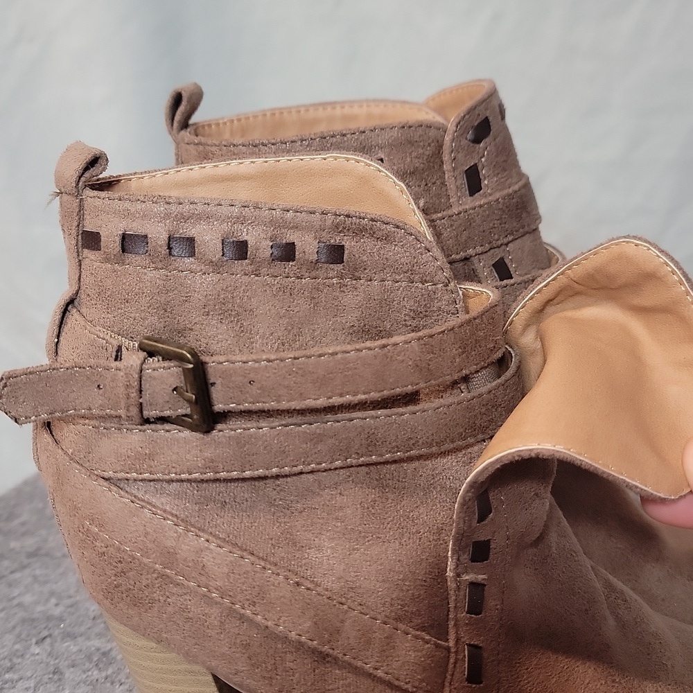 Brown Strappy Ankle Boots Qupid - Picture 8 of 14